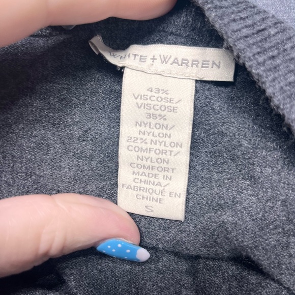 White + Warren Gray Crew Neck Sweater - Picture 4 of 5